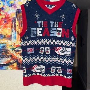 Knitted holiday beer vest